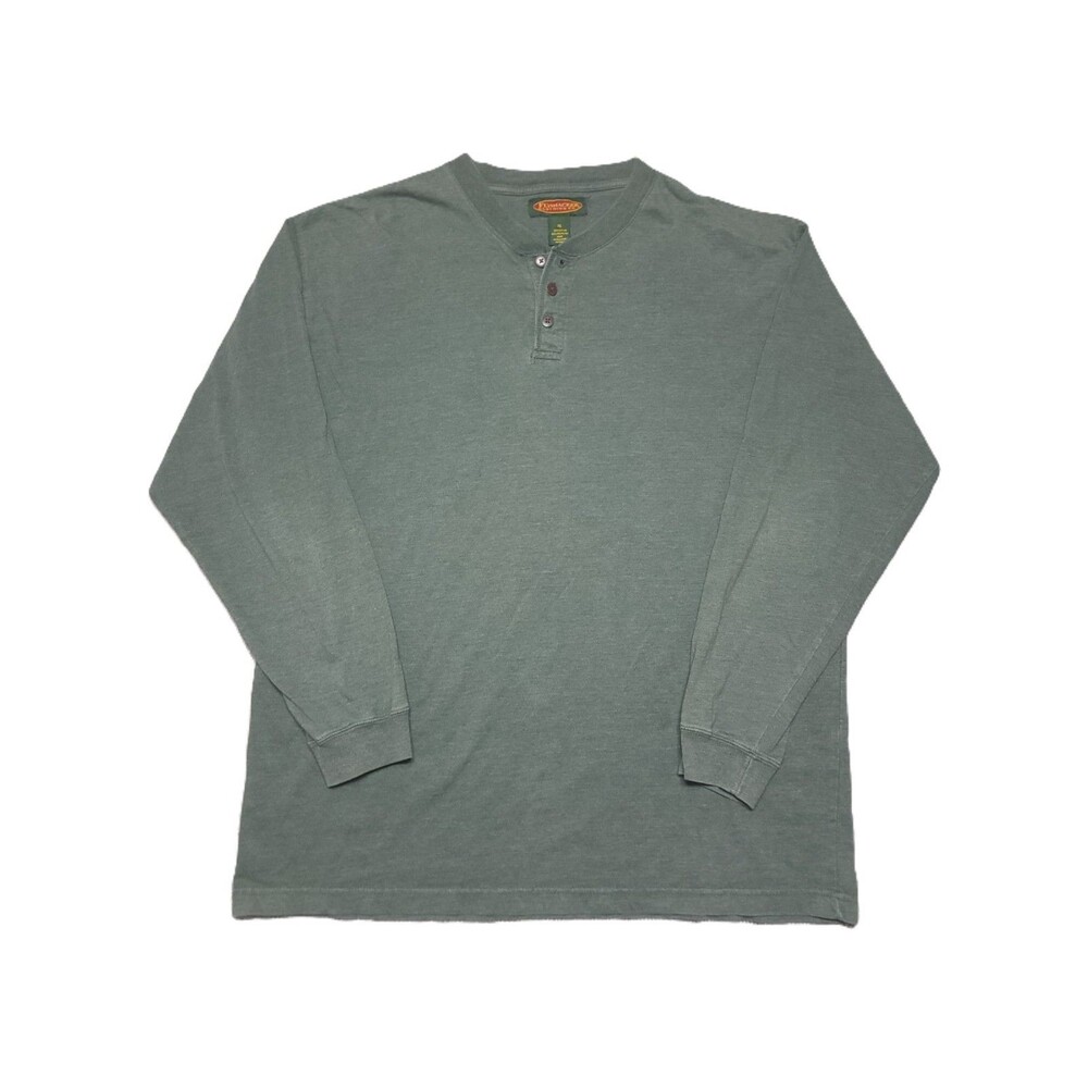 Flyshacker Clothing Long Sleeve Henley T Shirt Mens XL Green